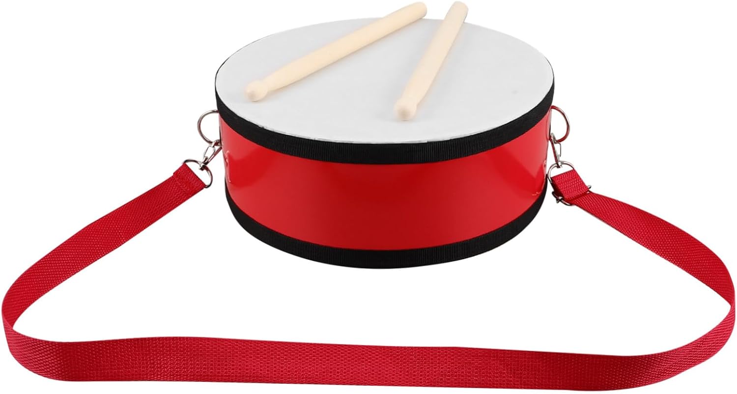 1 Set Red Marching Snare Drum for Lightweight Handheld Drum with Convenient Stra