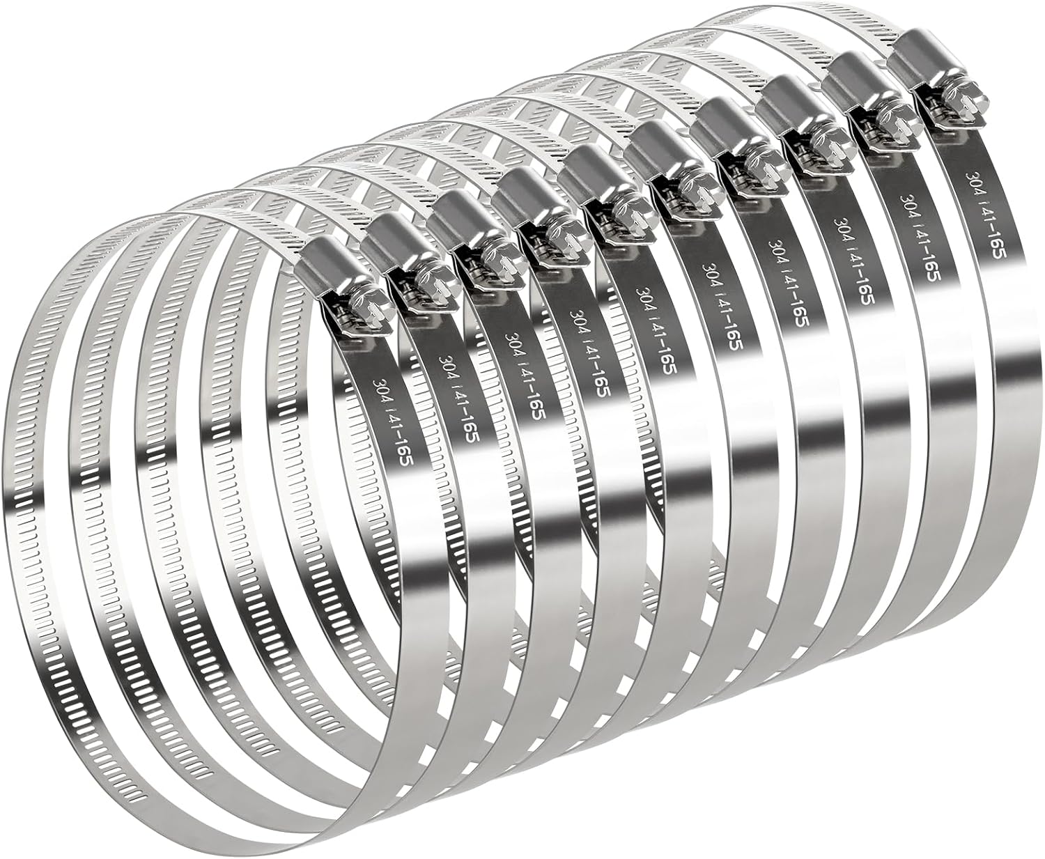10 Pack 6 Inch Hose Clamps Stainless Steel Duct Clamps Pipe Clamps Large Worm Ge