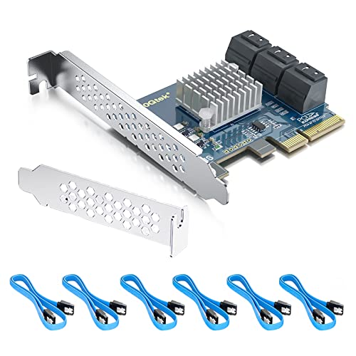 10Gtek 6-Port PCIe Expansion Card, PCIe x4 to 6xSATA 3.0 (6Gbps) Controller with